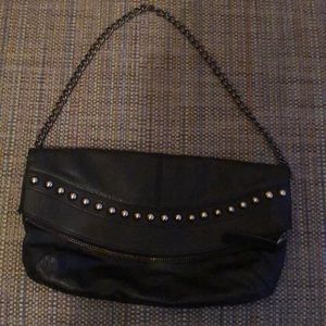Banana Republic black zipper clutch